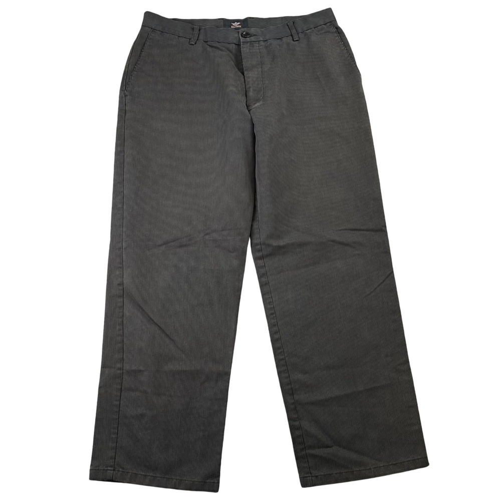Dockers Pants Mens 34x29 Gray Classic Fit Flat Front Straight Leg Cotton Chino